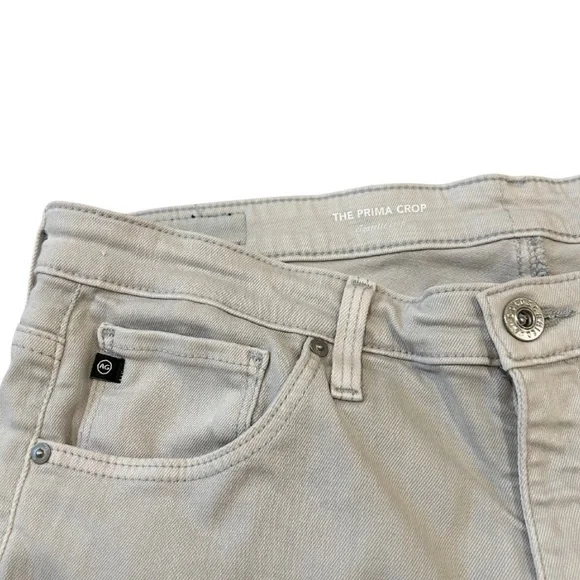 AG Adriano Goldschmied The Prima Cigarette Crop Jeans | Stone Grey | Size 30R - Picture 5 of 7